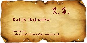 Kulik Hajnalka névjegykártya